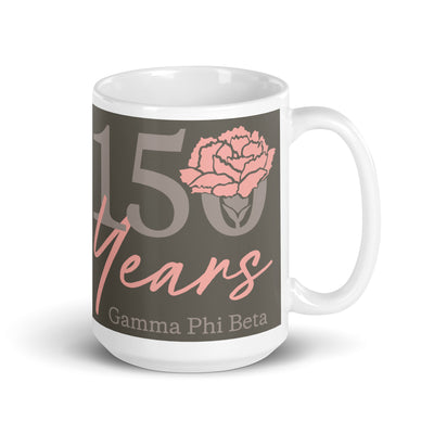 G Phi 150 Year Anniversary Brownstone Mug in 15 oz size
