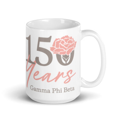 G Phi 150 Year Anniversary White Ceramic 15 oz Mug