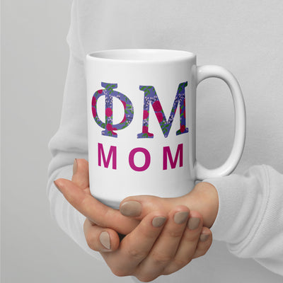 Phi Mu Double Sided Mothers Day Mug in 15 oz size