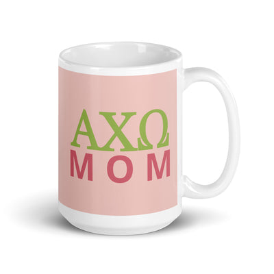 Alpha Chi Mom Pink and Green 15 oz Mug
