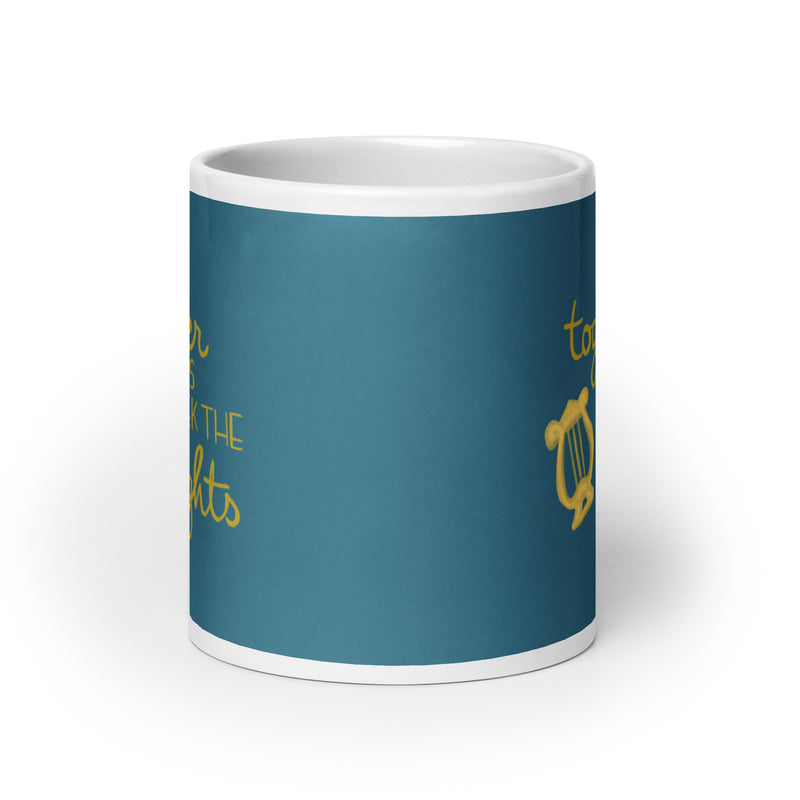 AXO Together Let Us Seek the Heights Teal Mug in extra large size