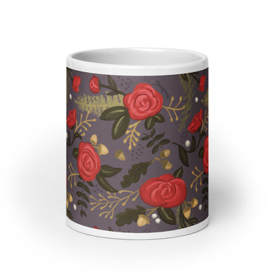 Alpha Gamma Delta Red Rose Floral Print Mug in extra large 20 oz size