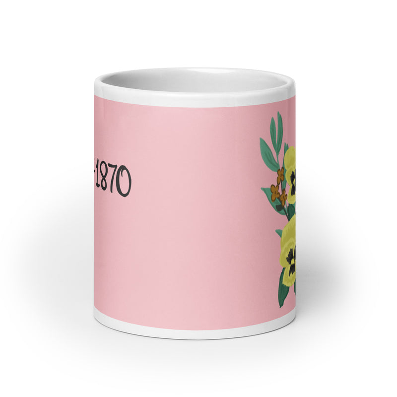 Theta 1870 Pretty Pink Mug in 20 oz size showing middle