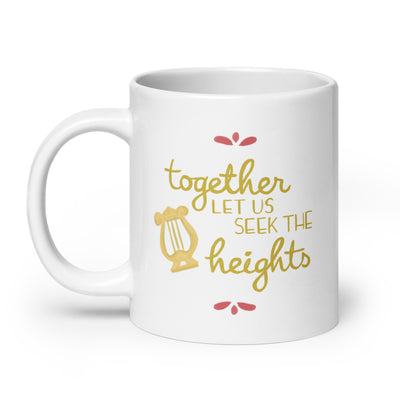 Alpha Chi Omega Together Let Us Seek the Heights White Mug in extra large 20 oz size
