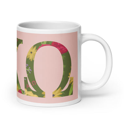 Alpha Chi Omega Greek Letters Pink 20 oz Mug