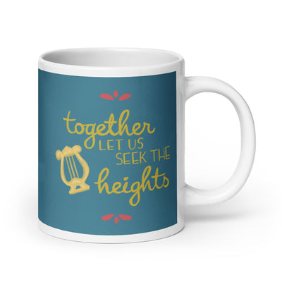 AXO Together Let Us Seek the Heights Teal Mug in 20 oz size