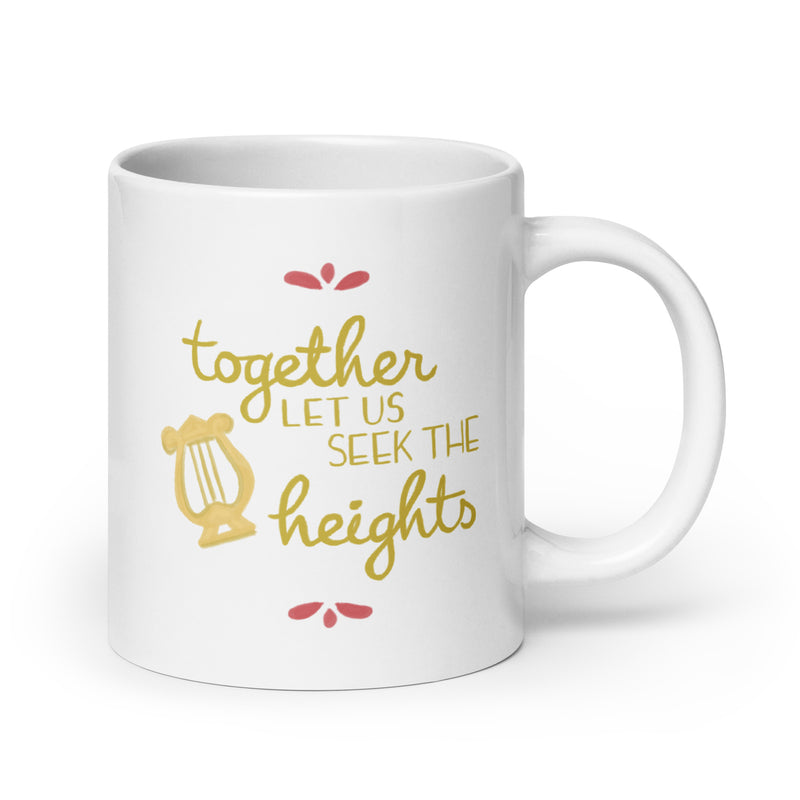 Alpha Chi Omega Together Let Us Seek the Heights White Mug in 20 oz size
