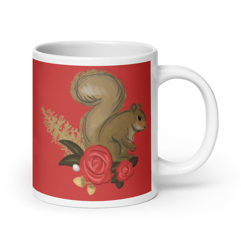 Alpha Gamma Delta Squirrel Red Glossy Mug in large 20 oz size