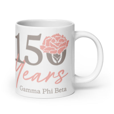 G Phi 150 Year Anniversary White Ceramic 20 oz Mug