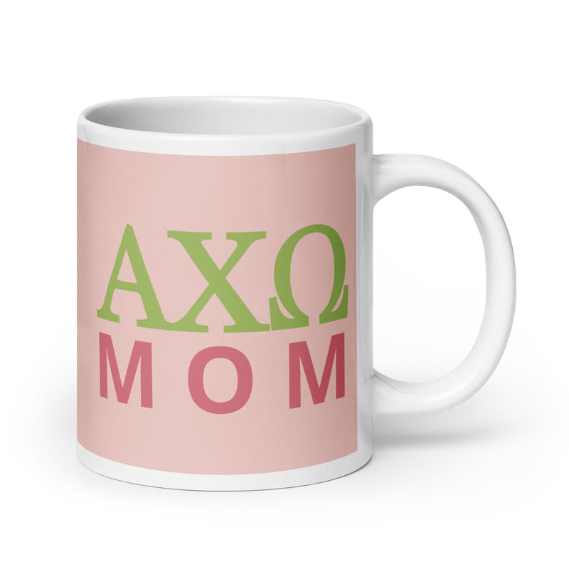 Alpha Chi Mom Pink and Green 20 oz Mug