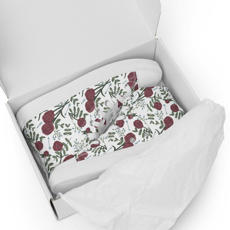 Pi Beta Phi Carnation Floral Print High Tops in shoebox