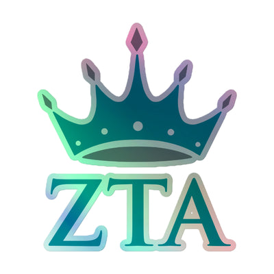 ZTA Crown and Letters Holographic Sticker in product detail