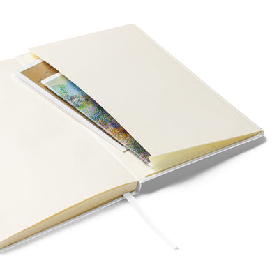 New! Zeta Tau Alpha Personalized Hardcover Journal in white showing expandable back pocket