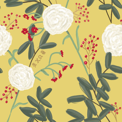 Chi Omega Carnation Floral Print in detail view