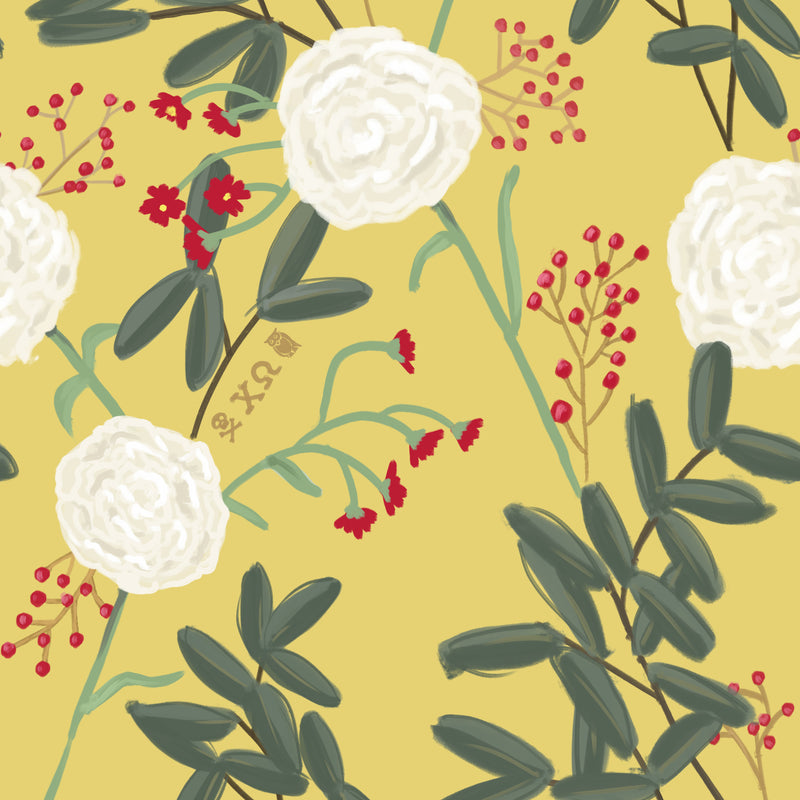 Chi Omega Carnation floral print in detail