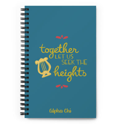 AXO Together Let Us Seek The Heights Spiral Notebook in front view