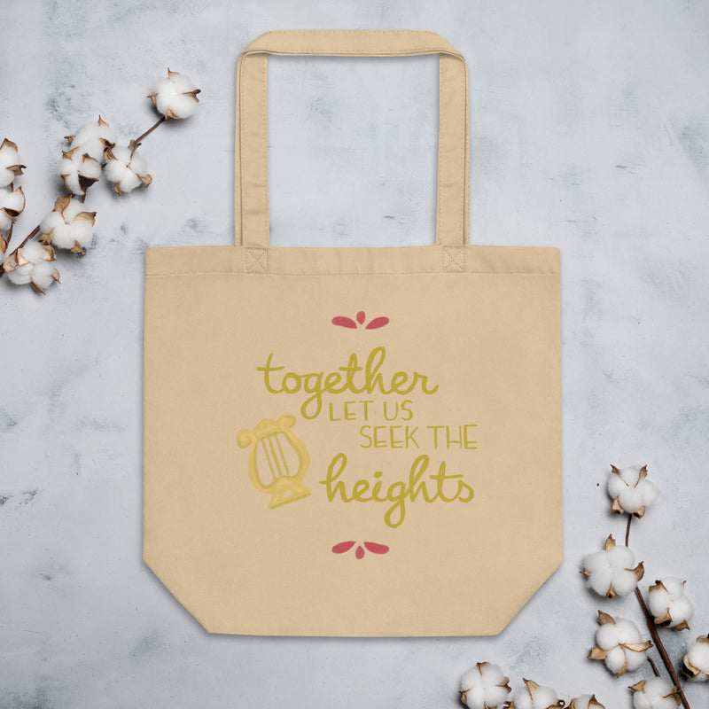 AXO Together Let Us Seek The Heights Eco Tote Bag in natural in setting