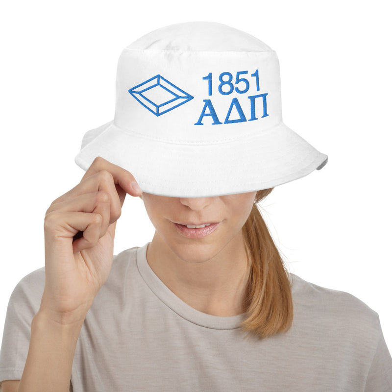 Show your Alpha Delta Pi spirit with our adorable ADPi bucket hat! 