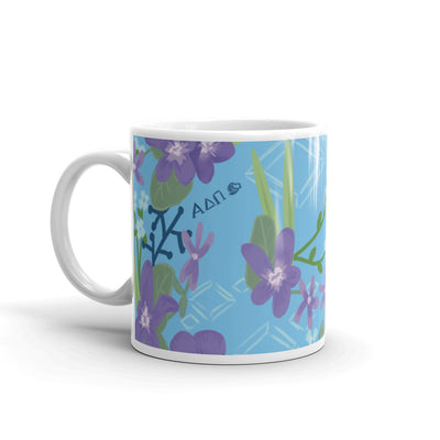 Alpha Delta Pi ceramic mug comes in our artisan-created Alpha Delta Phi floral pattern. 