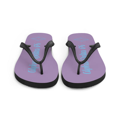 Alpha Delta Pi Flip-Flops in purple with Diamond Symbol in front view