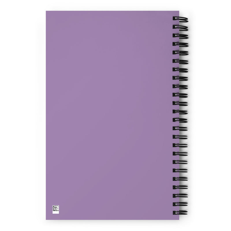 Alpha Delta Pi Lion Mascot Spiral Notebook showing back cover in purple