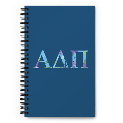 Alpha Delta Pi Greek Letters Spiral Notebook shown in full view