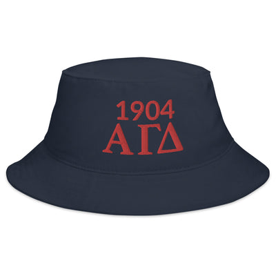 Alpha Gamma Delta 1904 Founding Date Bucket Hat shown in  Navy Blue