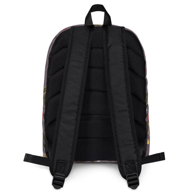 Alpha Gamma Delta Rose print backpack showing backpack straps