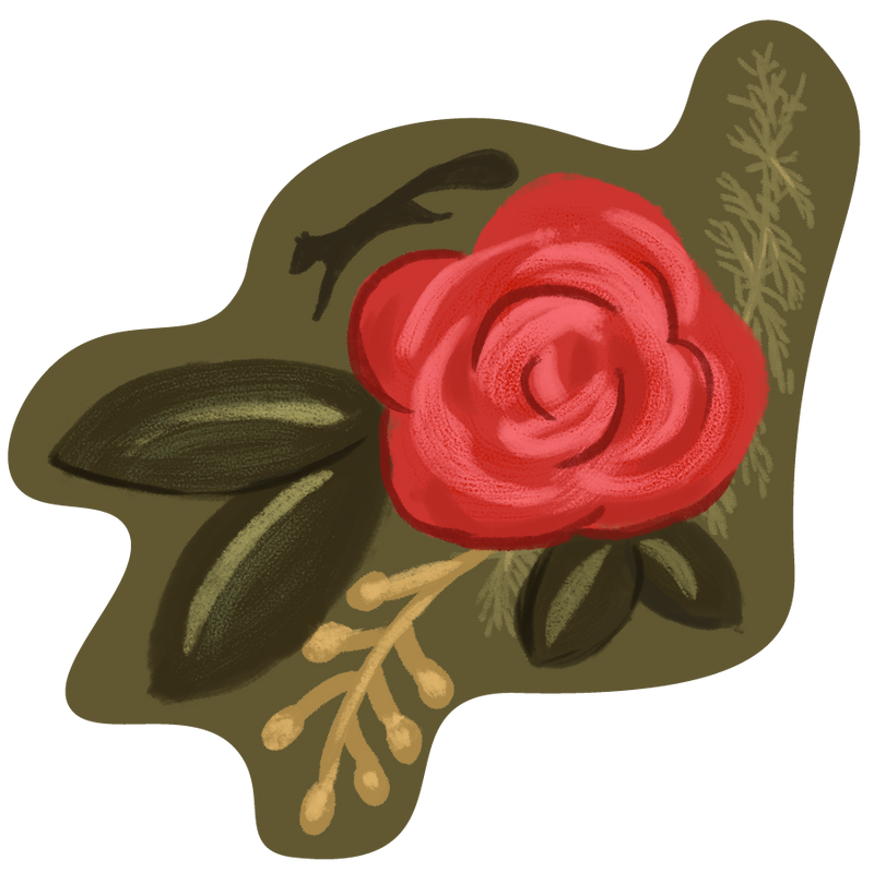 Alpha Gamma Delta Sorority Stickers showing red rose design