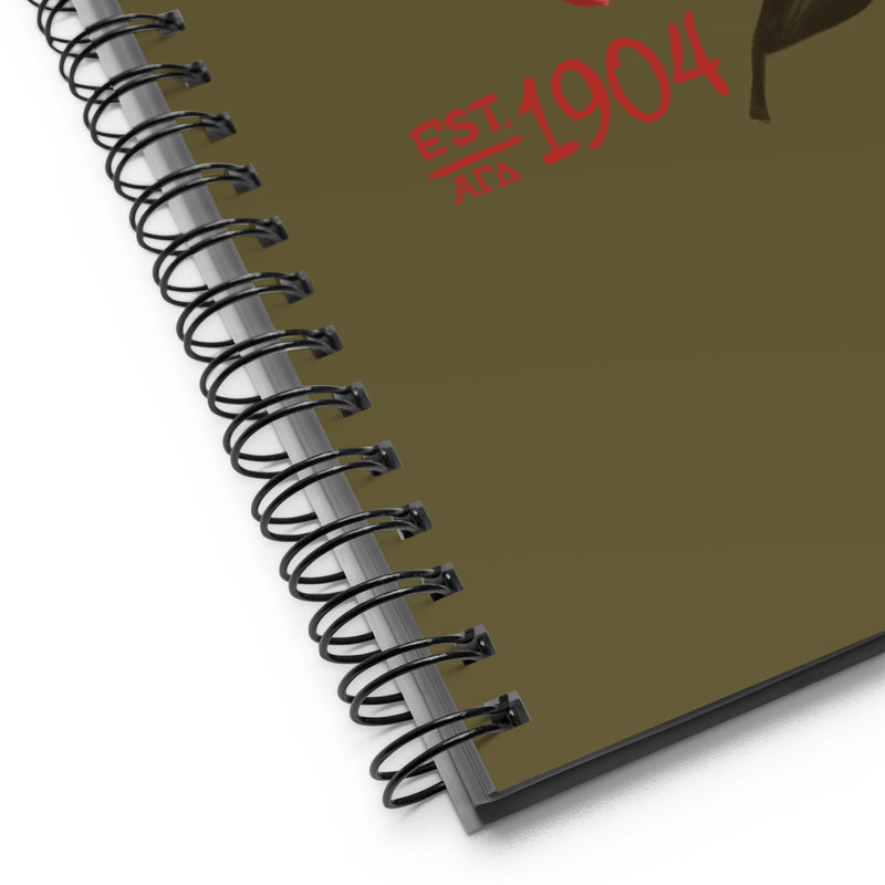 Alpha Gamma Delta 1904 Founding Year Spiral Notebook showing detail view