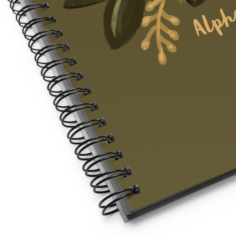 Alpha Gamma Delta Red Rose Spiral Notebook showing product detail
