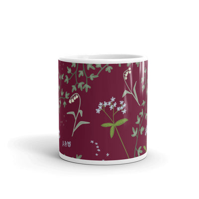 Alpha Phi Floral Print Bordeaux Mug is printed on all sides