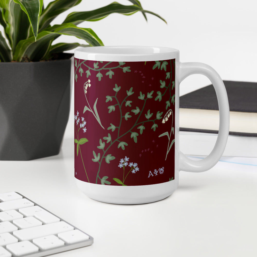 Alpha Phi Floral Print Mug  GreekHappy