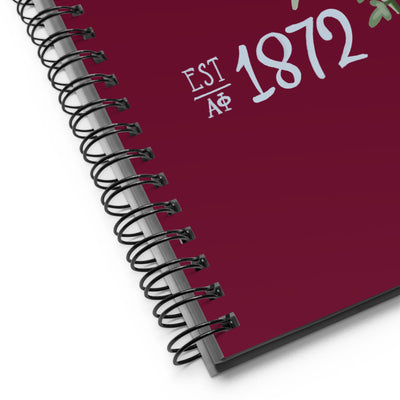 Alpha Phi 1872 Founding Year Spiral Notebook showing product details