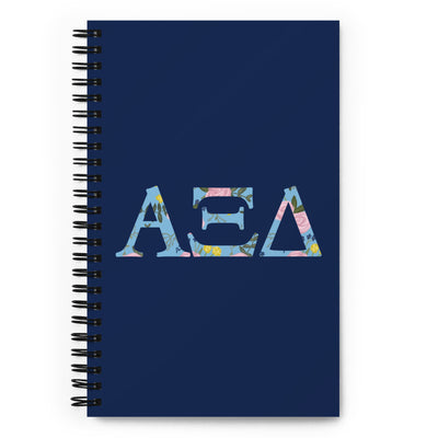Alpha Xi Delta Greek Letters Spiral Notebook in full view