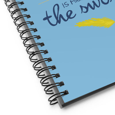 Alpha Xi Delta Pen Is Mightier Spiral Notebook shown in product detail