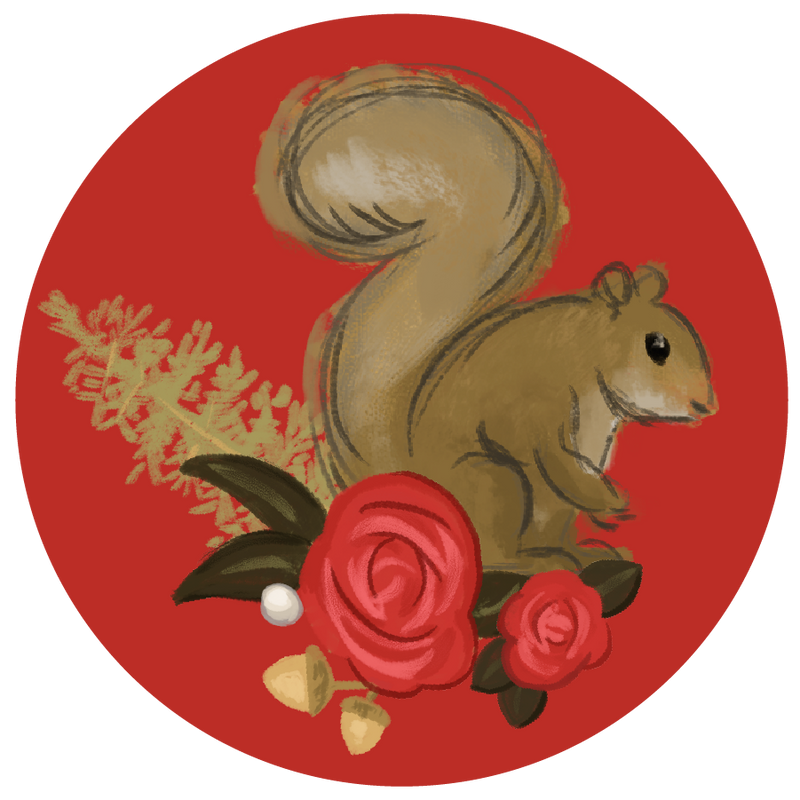 Alpha Gamma Delta Sorority Stickers showing squirrel mascot design
