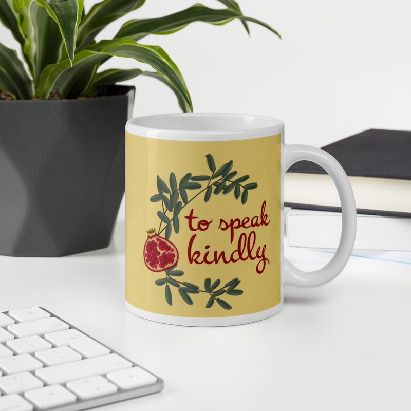 Chi Omega To Speak Kindly Straw Glossy Mug in office environment