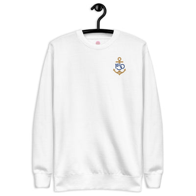 Delta Gamma 150th Anniv. Navy Bronze Premium Sweatshirt showing front of sweatshirt