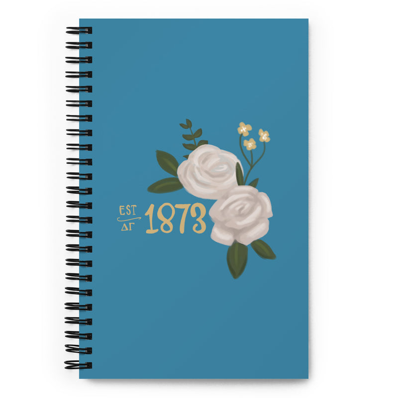 Delta Gamma 1873 Founding Year Spiral Notebook shown in full view