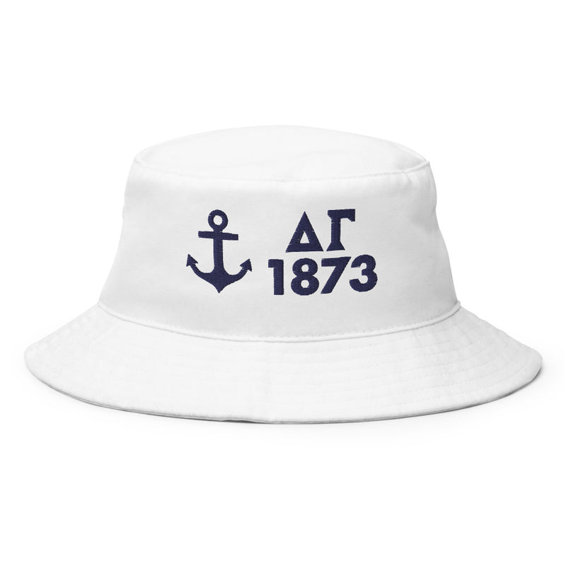 Delta Gamma 1873 Anchor Embroidered Bucket Hat shown in full view