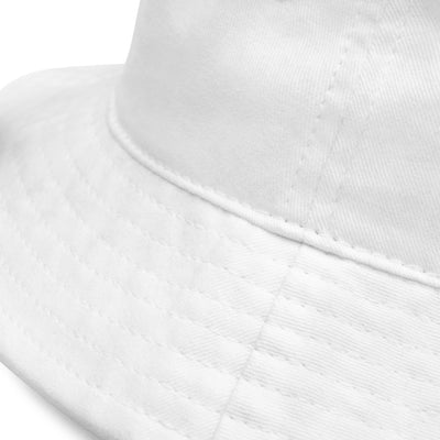 Close up view of brim of Delta Gamma bucket hat