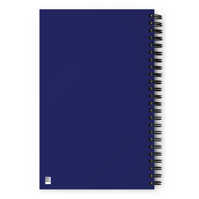 Delta Gamma Sorority Spiral Notebook showing Navy blue back cover