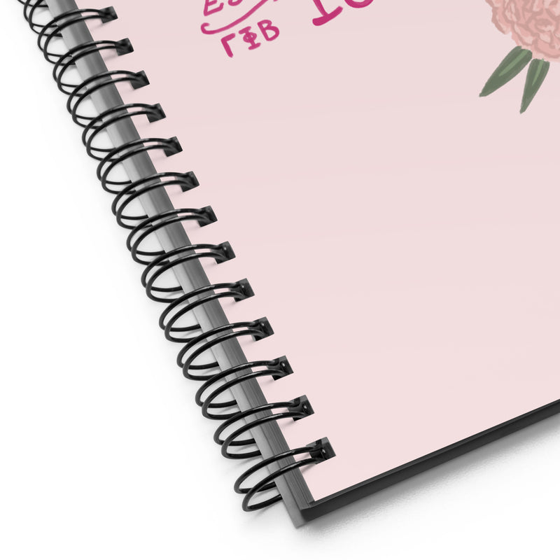Gamma Phi Beta 1874 Founding Year Spiral Notebook showing product details