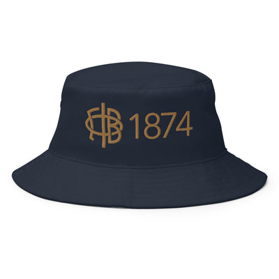 Gamma Phi Beta 1874 and Logo Bucket Hat in Navy shown close up