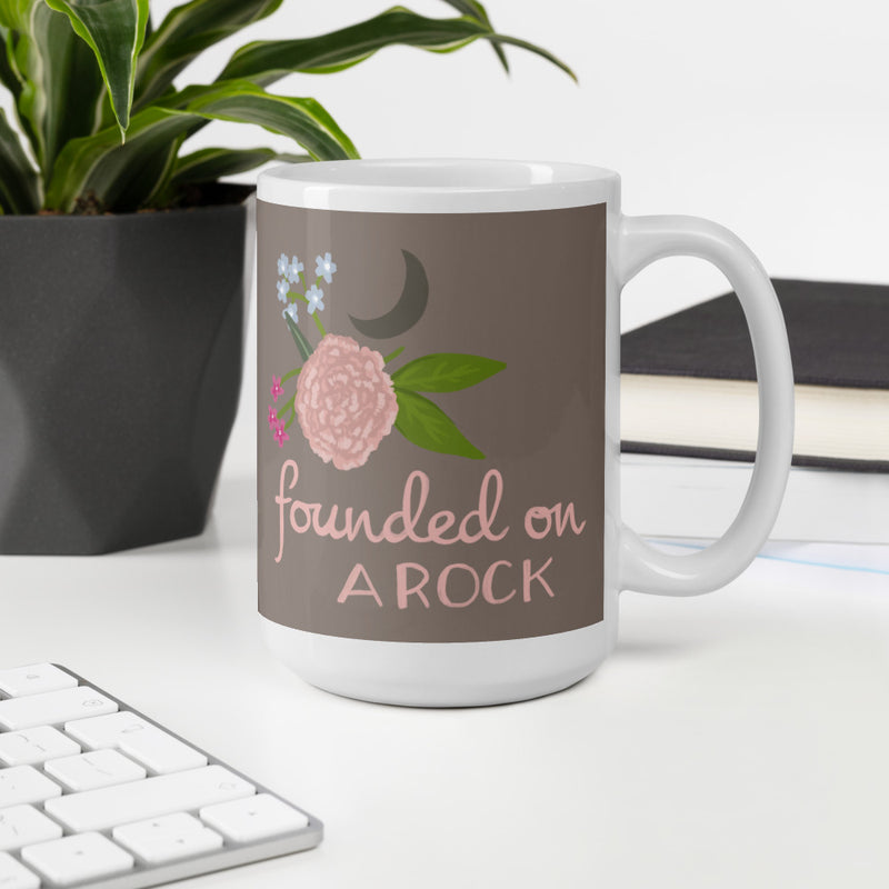 Gamma Phi Beta Founded on a Rock Glossy Mug in 15 oz size in office