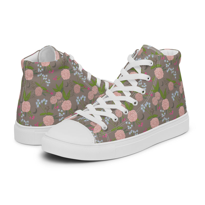 Gamma Phi Beta High Top Canvas Shoes shown side by side