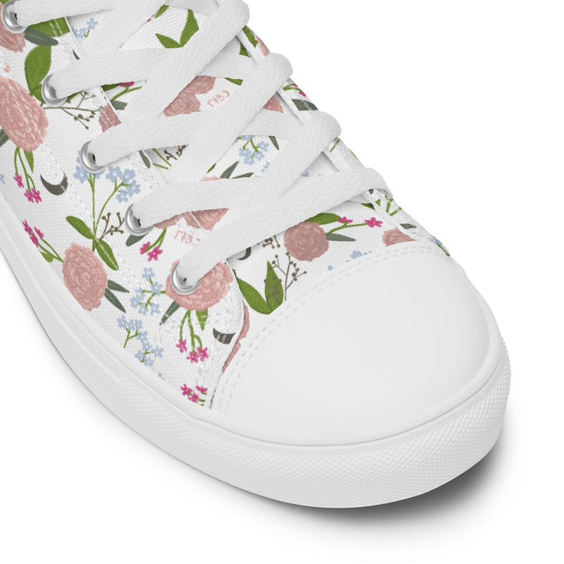 Gamma Phi Beta High Top Canvas Shoes in White in detail view