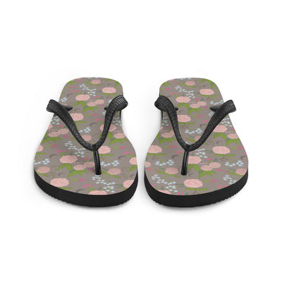 Gamma Phi Beta Carnation Floral Flip-Flops in A la Mode in front view