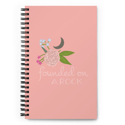 Gamma Phi Beta Founded On A Rock Spiral Notebook showing front cover
